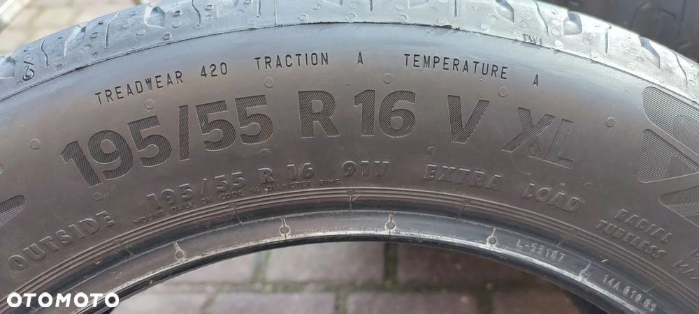Opony Letnie Continental EcoContact 6 195/55/16 91V XL 2023r Dot 21/23 4x6,5mm Demo Ideał !! Komplet Starogard Gdański - 12
