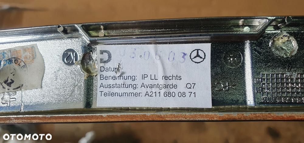Listwa dekor deski konsoli Mercedes E-Klasa W211 A2116800871 - 11
