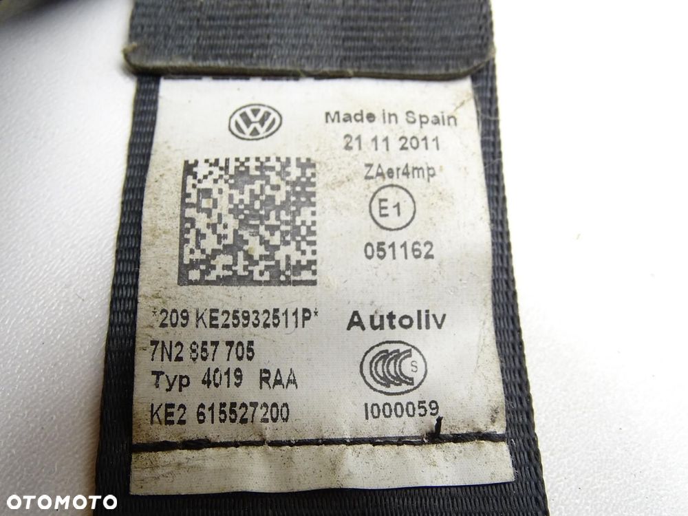 PAS BEZPIECZEŃSTWA LEWY PRZÓD PRZEDNI 7N2857705 SEAT ALHAMBRA II 7N - 6