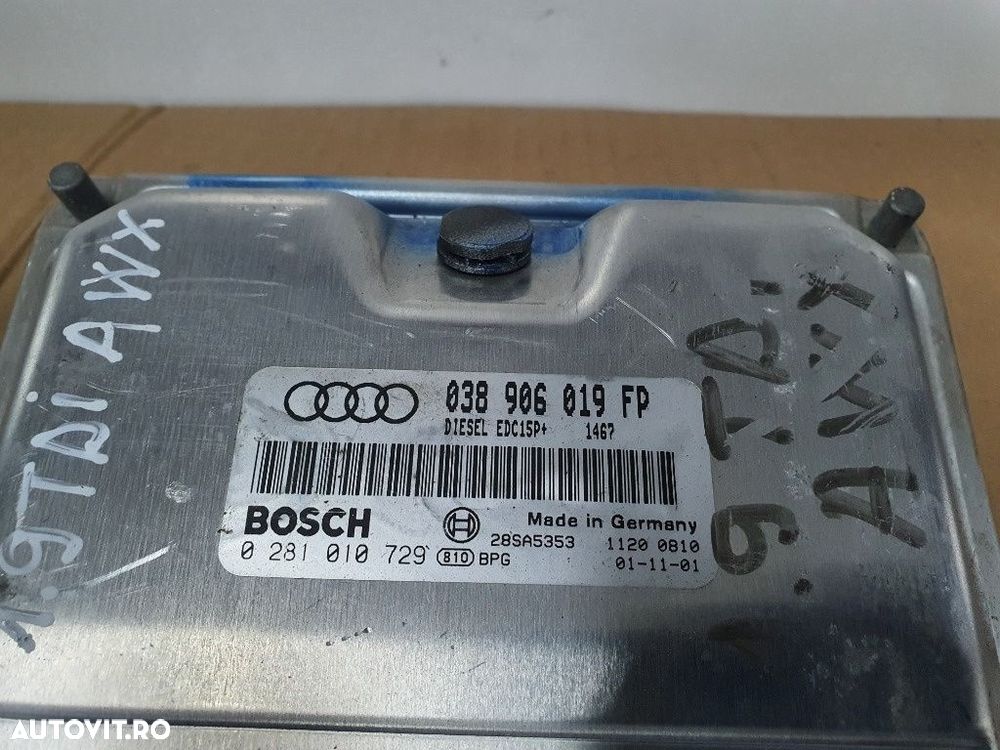 Calculator ECU motor AUDI A4 II 8E2, B6 2000 - 2005 1.9 TDI AVF, AWX BOSCH 0281010729   038906019FP ; 0 281 010 729 - 2