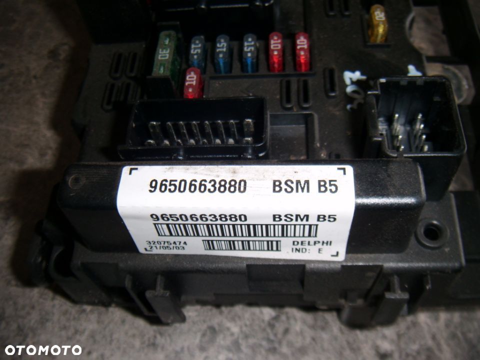 peugeot 307 03r 1.6 16v moduł bsm nr 9650663880 - 2