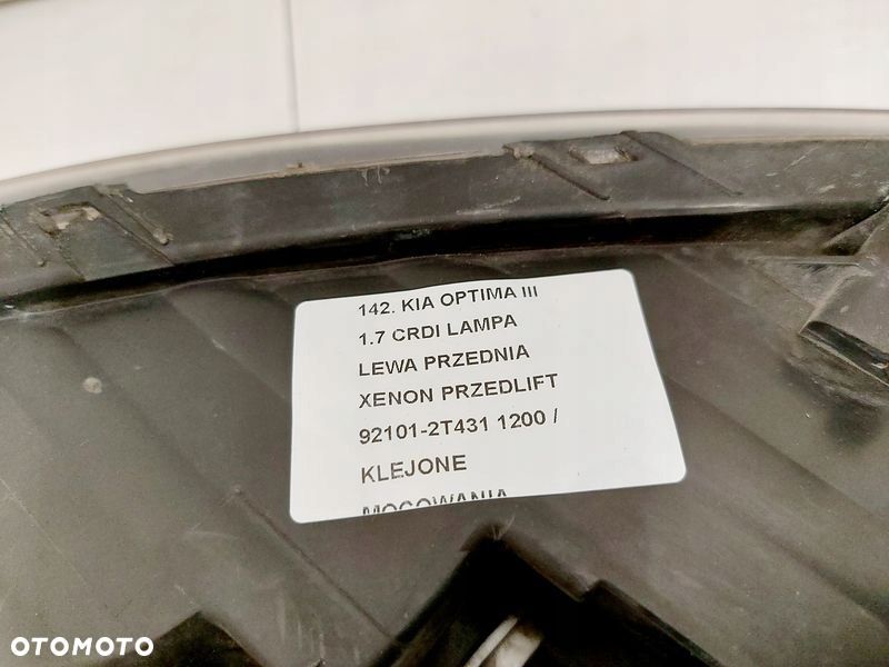 kia optima iii 3 lampa lewy przód xenon przedlift 92101-2t431 uk - 13