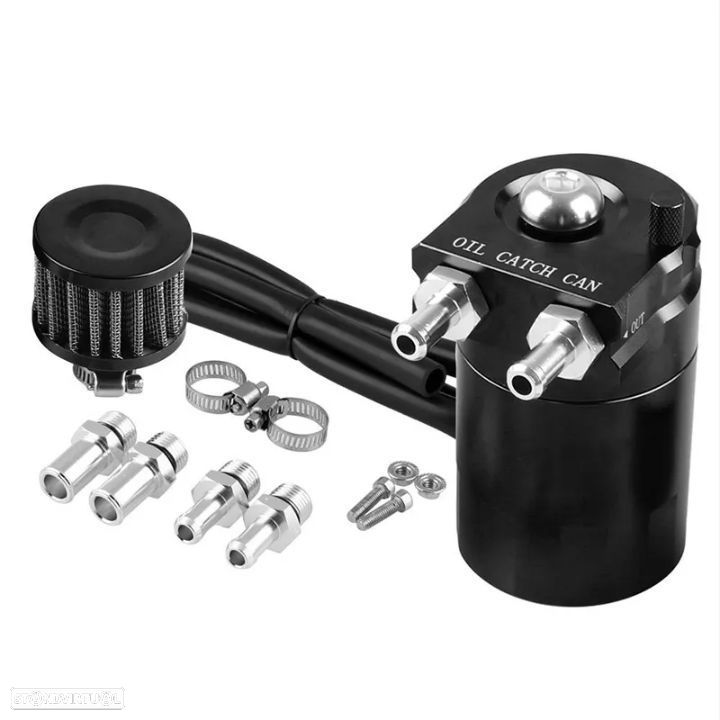 Kit Oil Catch Can Universal Multimarcas + Filtro breather - Preto (mdl1) - 1