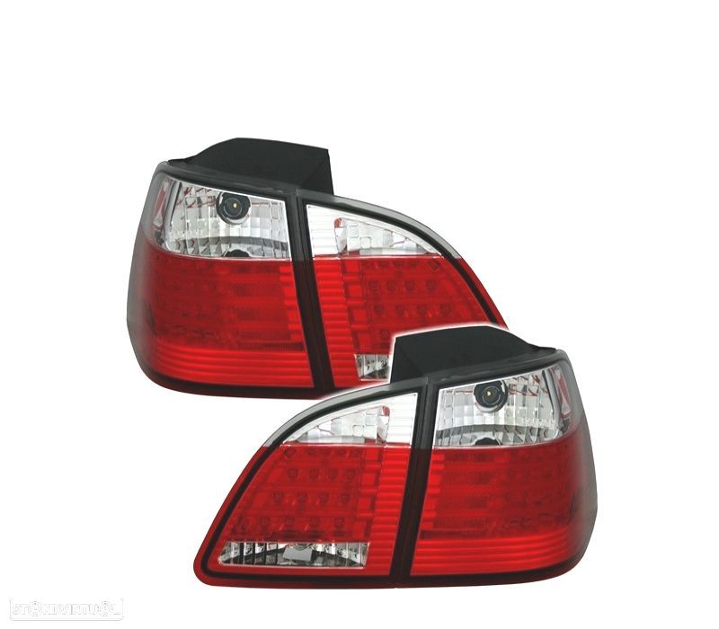 FAROLINS TRASEIROS BMW E61 VERMELHO CROMADO LED 03-07 - 1