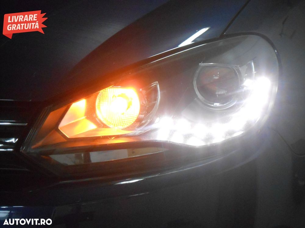 Faruri LED VW Golf 6 VI (10.2008-2012) DAYLIGHT DRL GTI Look Negru- livrare gratuita - 7