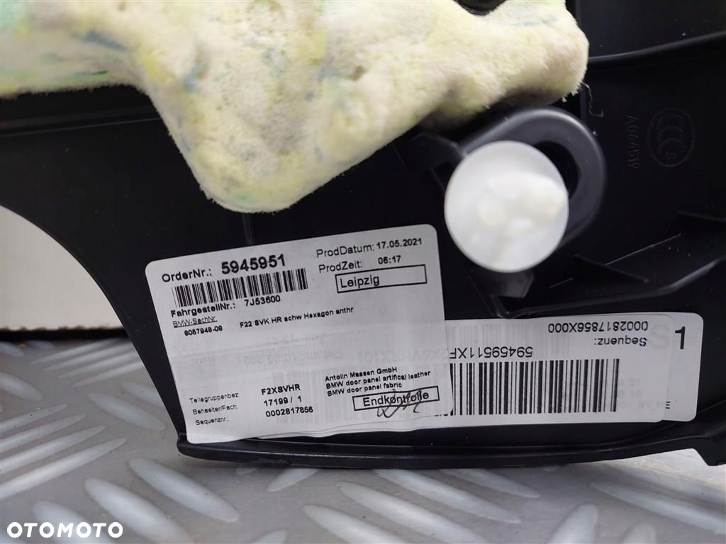 BOCZEK tapicerka tył tylna prawa BMW Seria 2 F22 5945951 - 7