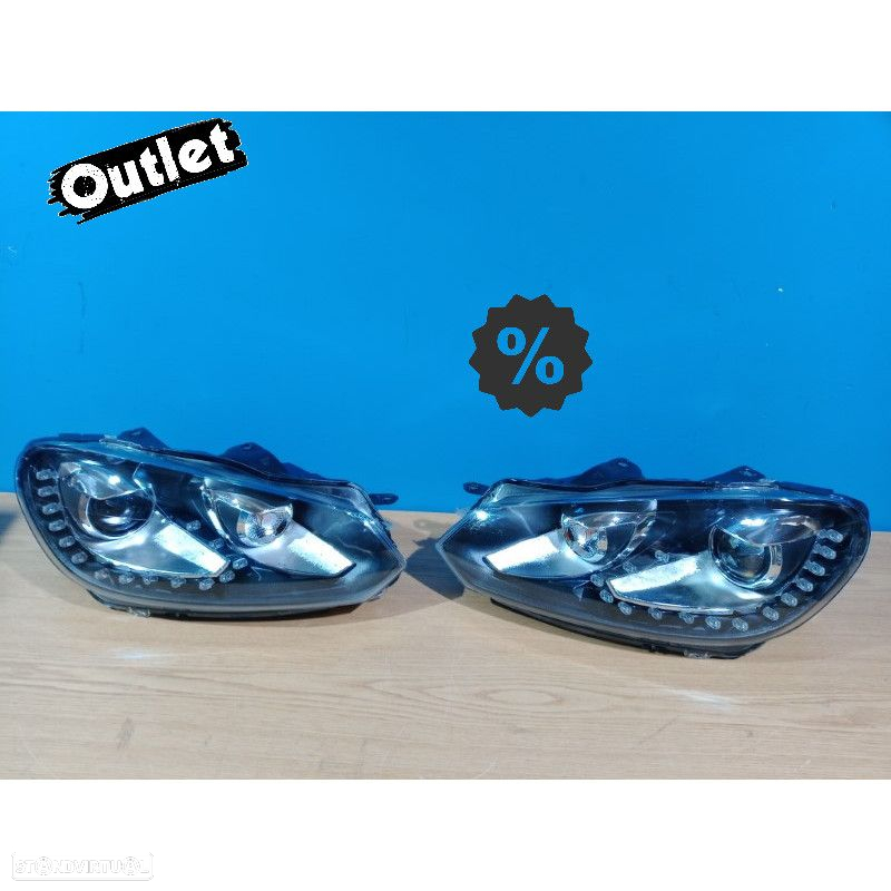 R012817C11 FAROIS FRENTE DRL VOLKSWAGEN VW GOLF VI 6 FUNDO PRETO - 4
