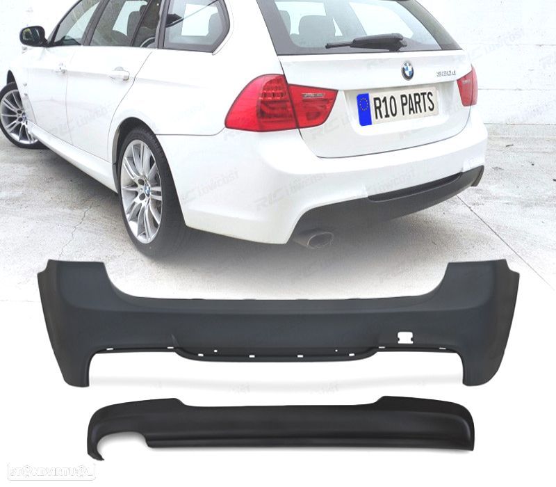 PARA-CHOQUES TRASEIRO BMW E91 TOURING 08-12 LOOK M SAÍDA DUPLA ESQ - 1