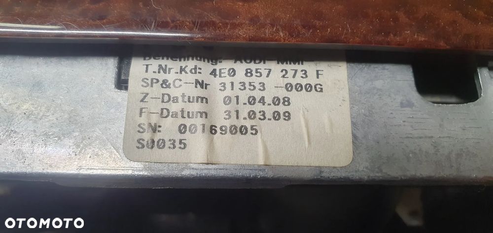 Wyświetlacz monitor radia NAVI nawigacji MMI Audi A8 D3 Lift 4E0857273F - 6