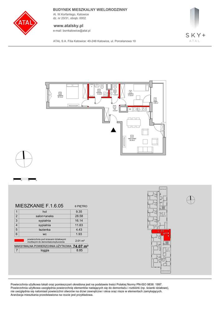 3-pokojowe mieszkanie 74m2 + loggia - Pełny obrazek: 2/24