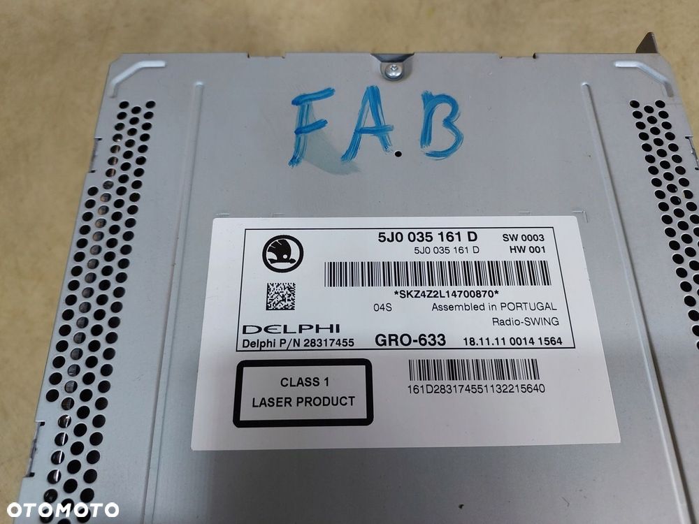 FABIA II RADIO CD 5J0035161D - 5