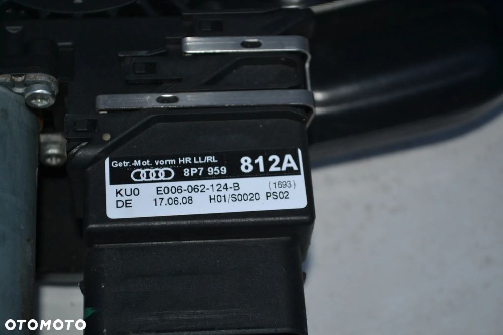 AUDI A3 8P CABRIO MECHANIZM PODNOŚNIK SZYB TYŁ TYLNY PRAWY KOMPLETNY 8P7839398B SILNICZEK 8P7959812A - 4