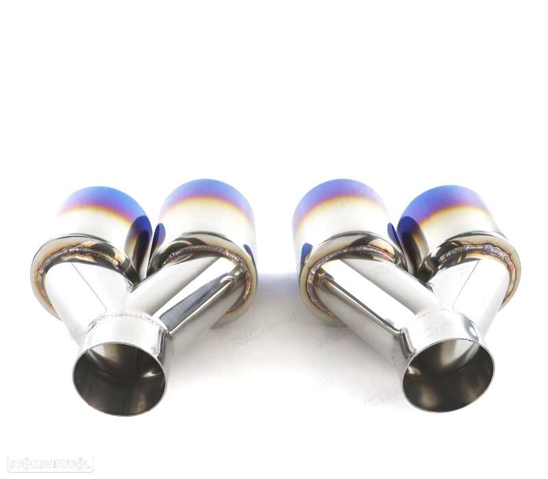 PONTEIRAS DE ESCAPE DUPLA UNIVERSAL 2 INOX TINANIO 89MM OO---OO - 2