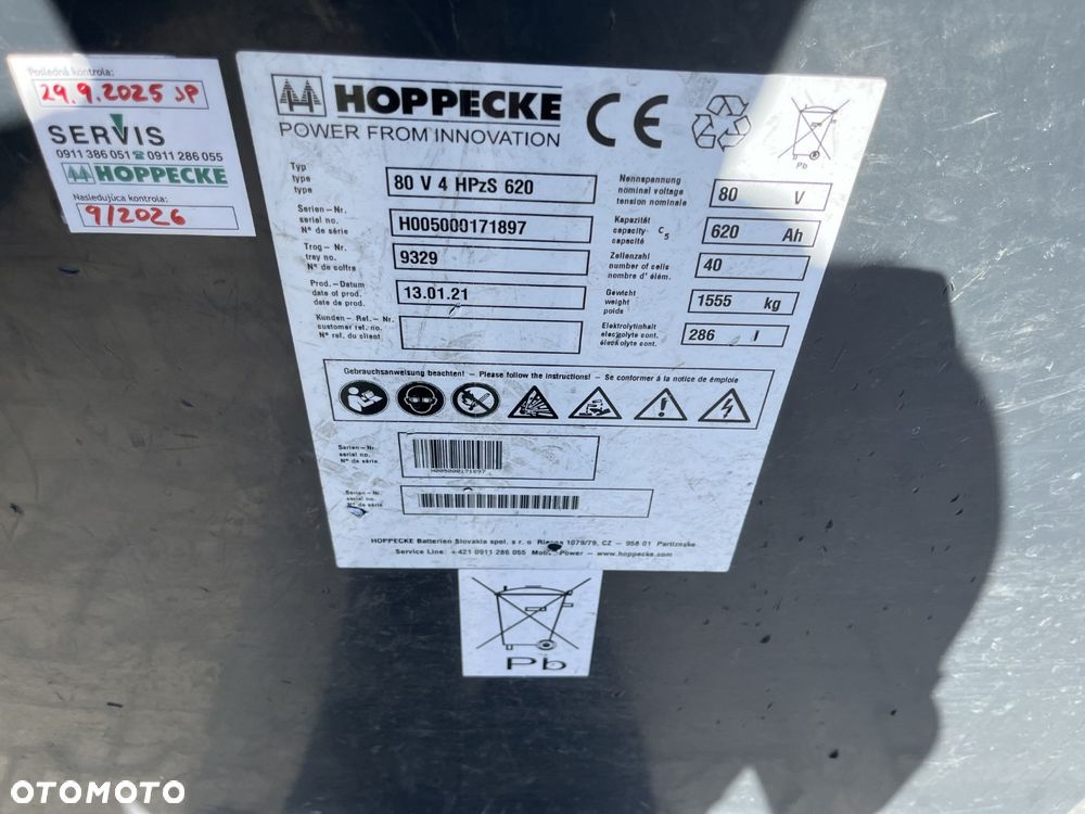 Bateria do wózka widłowego Linde Jungheinrich Still HOPPECKE 80V 4HPzS 620 Ah - 8