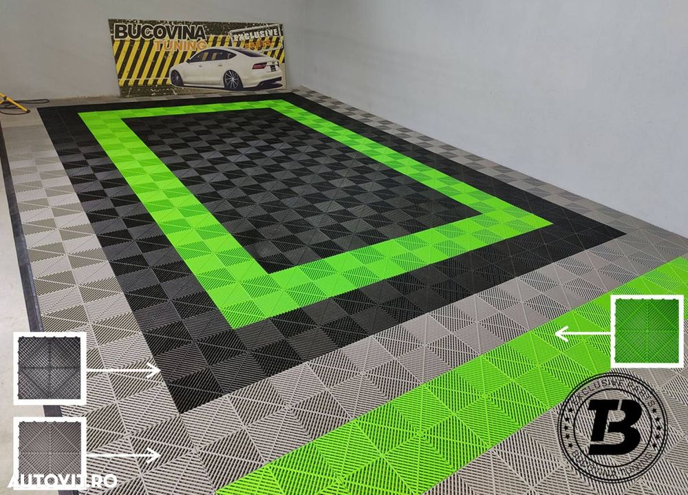 Pardoseala Modulara pentru Garaj si Ateliere Detailing - Verde - 2