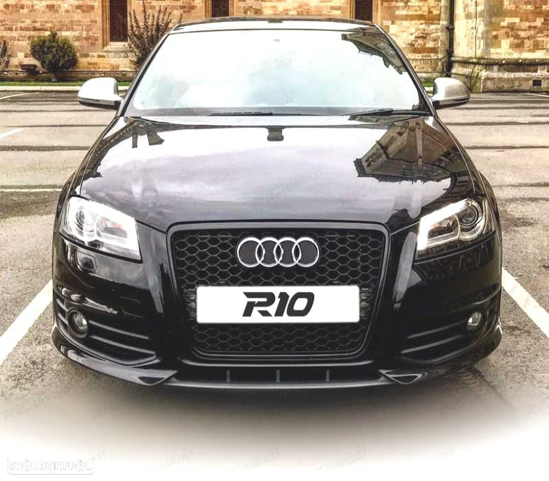 GRELHA FRONTAL AUDI A3 8P 08-12 PRETO BRILHANTE LOOK RS3 - 2