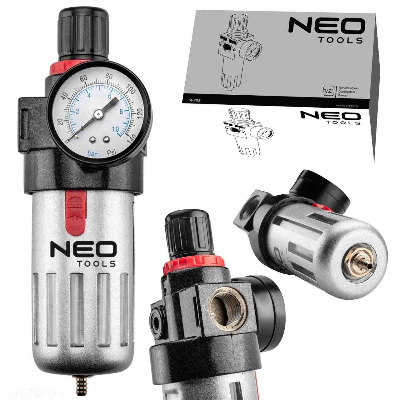 FILTR ODWADNIACZ 1/2" Z REDUKTOREM 14-732 NEO - 1