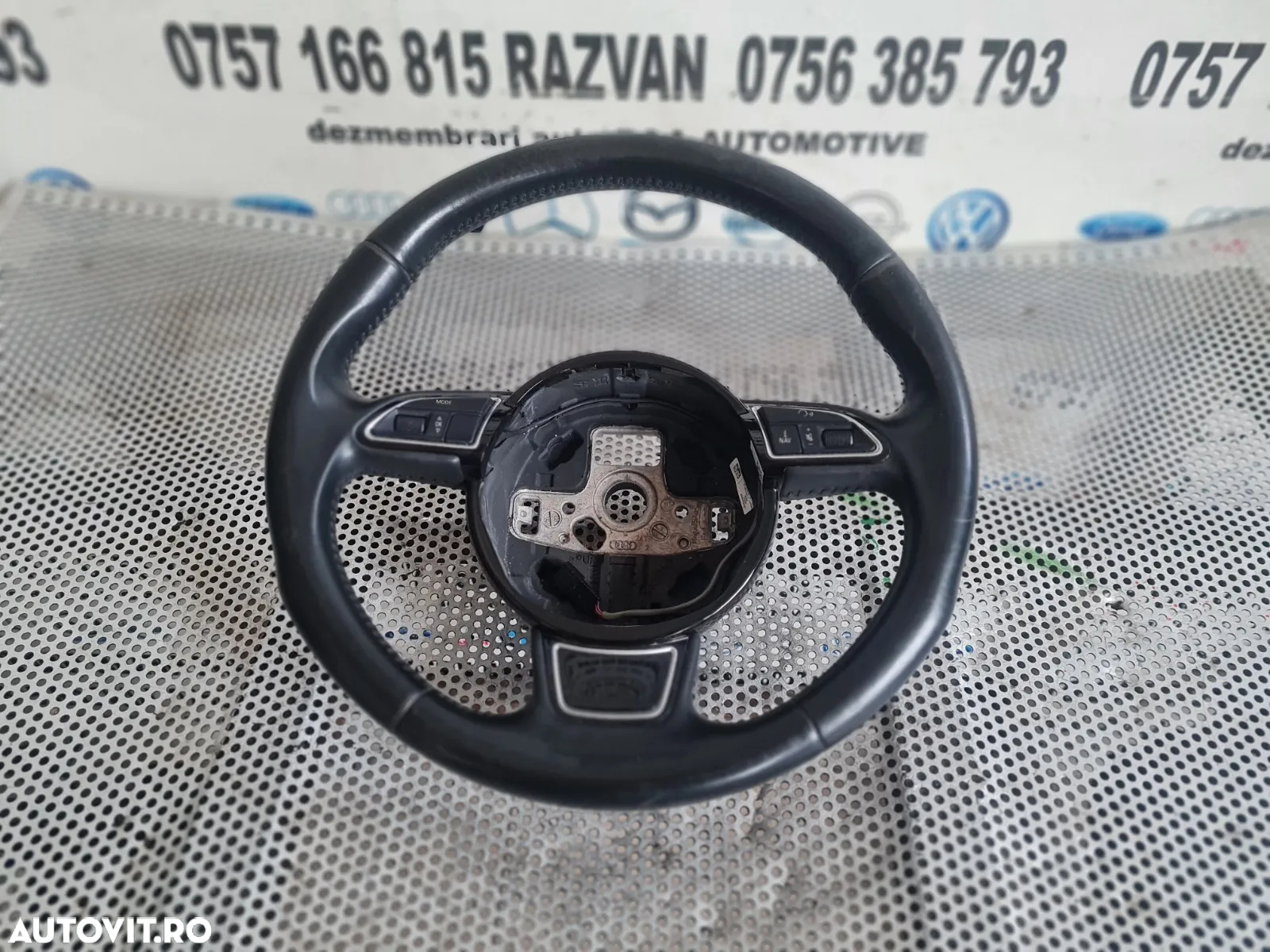 Volan Din Piele Cu Comenzi Airbag Rotund Audi A4 B8 Q3 Q5 A5 2.0 Tdi Euro 5 Cod Motor CJC Cutie Aut - 4