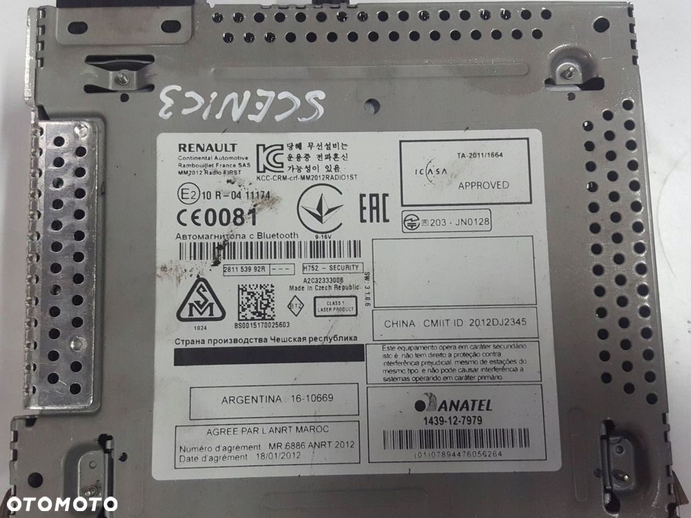 RENAULT GRAND SCENIC 3 III LIFT 13-16r RADIO CD 281153992R - 3