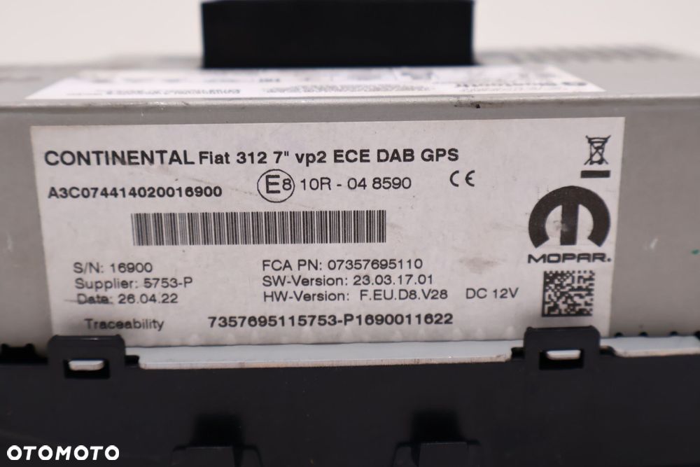 FIAT 500 LIFT RADIO EKRAN NAWIGACJA 0735769511 - 9