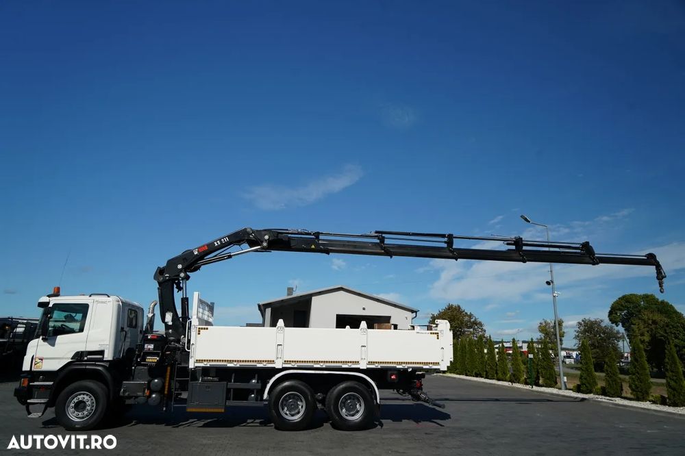 Scania P 410 / 6x4 / BASCULĂ - 6 M + HIAB XS 211 HDS / RADIOCOMANDĂ / EURO 6 / ROTARE / GRABĂ - 6