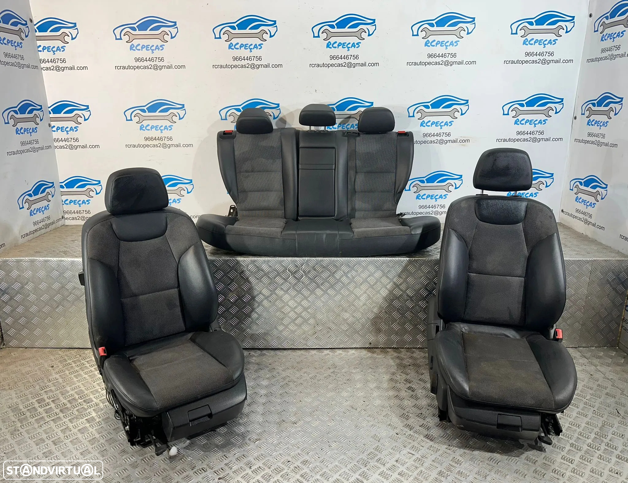.Conjunto Bancos Pele Tecido Elétricos Frente Frontais Tras Traseiros Originais AMG Sport Mercedes-Benz Classe C W204 S204 Carro Sedan 2007 - 2014 - 2
