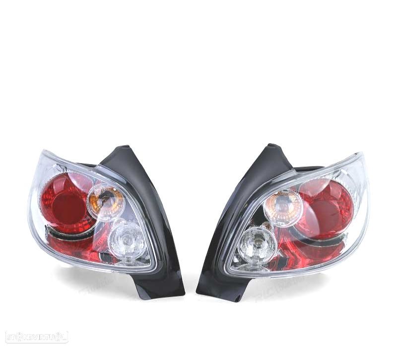 FAROLINS TRASEIROS PEUGEOT 206 98-09 CROMADO VERMELHO - 1
