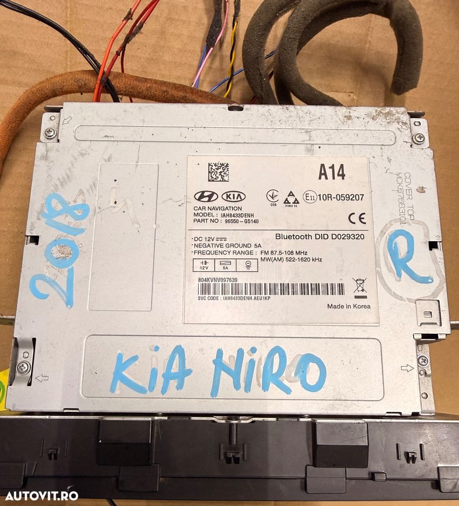 Navigatie originala KIA NIRO an 2017-2022 cod 96550-G5140 stare foarte buna - 3