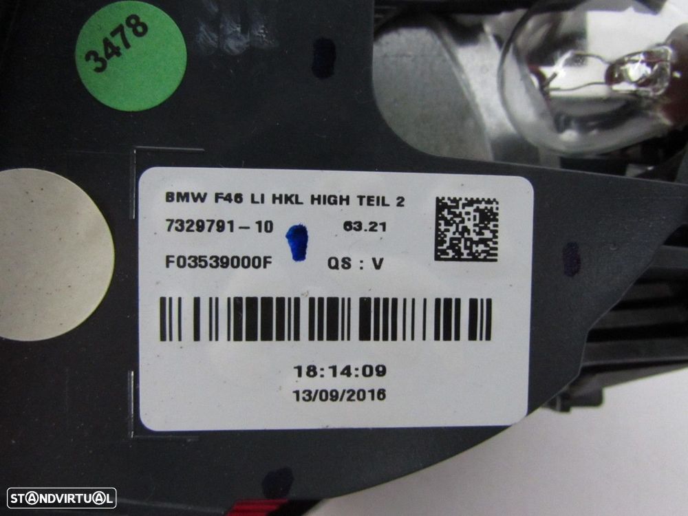Farolim Da Mala Em Led Esquerdo Seminovo/ Original BMW 2 Gran Tourer (F46) 63217... - 3