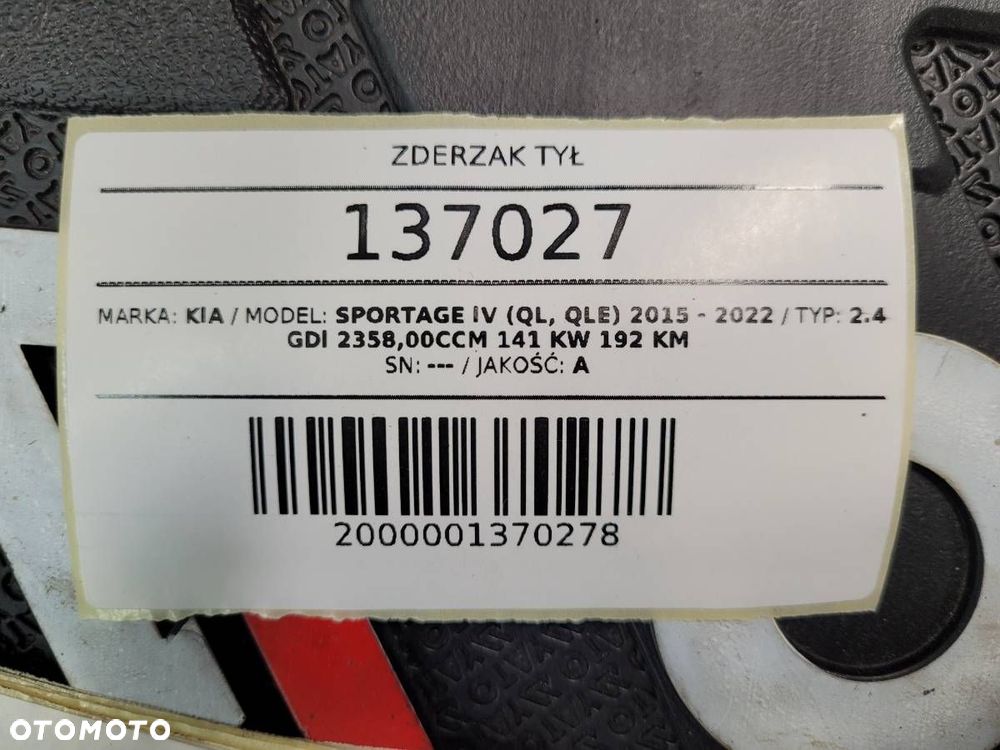 ZDERZAK TYŁ TYLNY KIA SPORTAGE IV PDC 2017 - 14