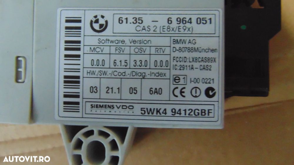 Calculator/Modul comfort BMW Seria 1 E87,E90,E88,E81 2.0diesel an 2004-2010 cod 5WK49412GBF - 5