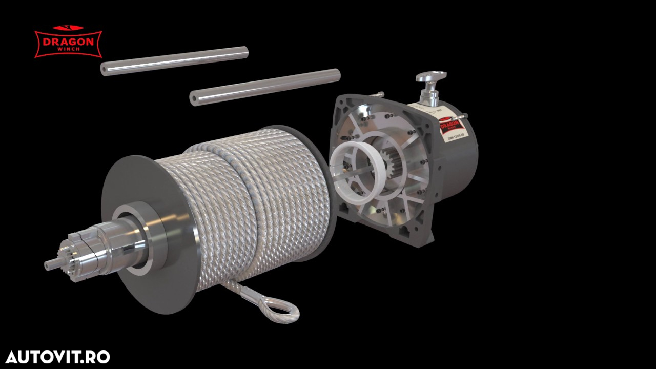 Cel mai mic troliu hidraulic DRAGON WINCH DWHI 12000 HD(trage 5443 kg - 3