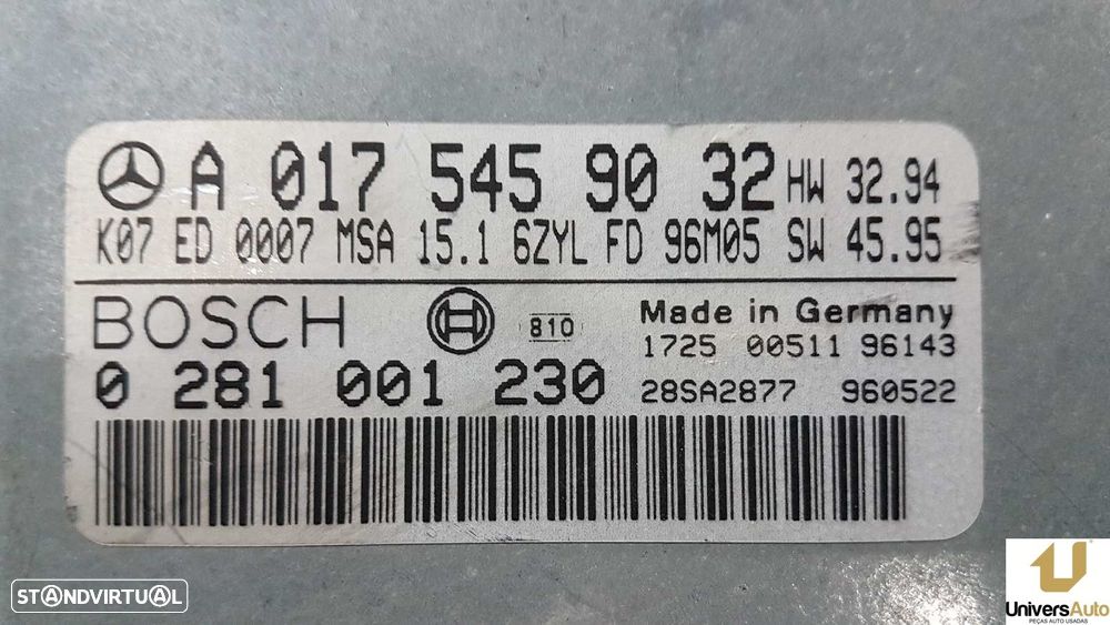 CENTRALINA DO MOTOR UCE MERCEDES CLASE E (W210) BERLINA DIESEL 3.0 DIESEL CAT - 4