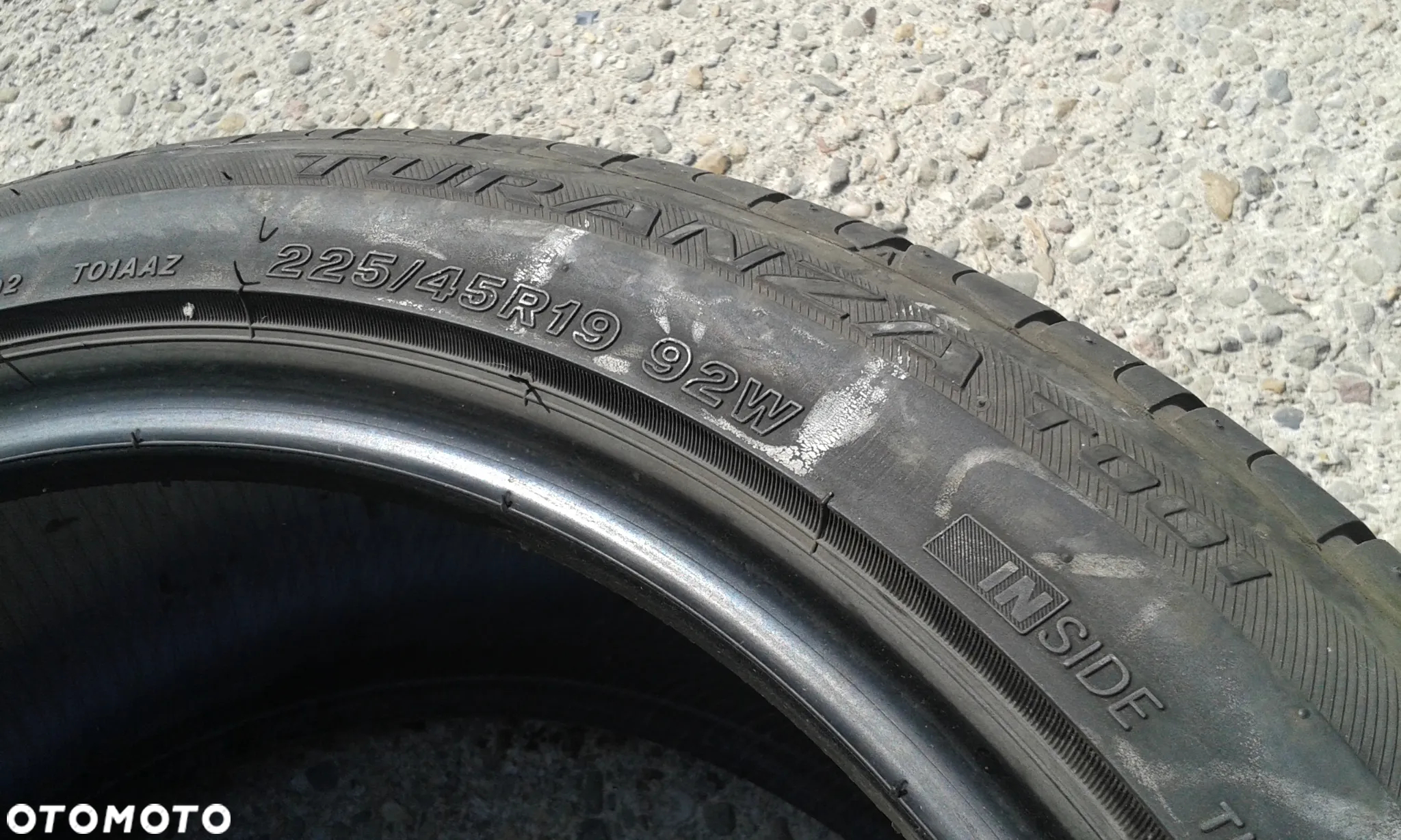 19” - BRIDGESTONE - 225/45 r19 cali - LETNIE Opony Turanza T-001 - stan BDB - GWARANCJA ! + Możliwy MONTAŻ !! - 3