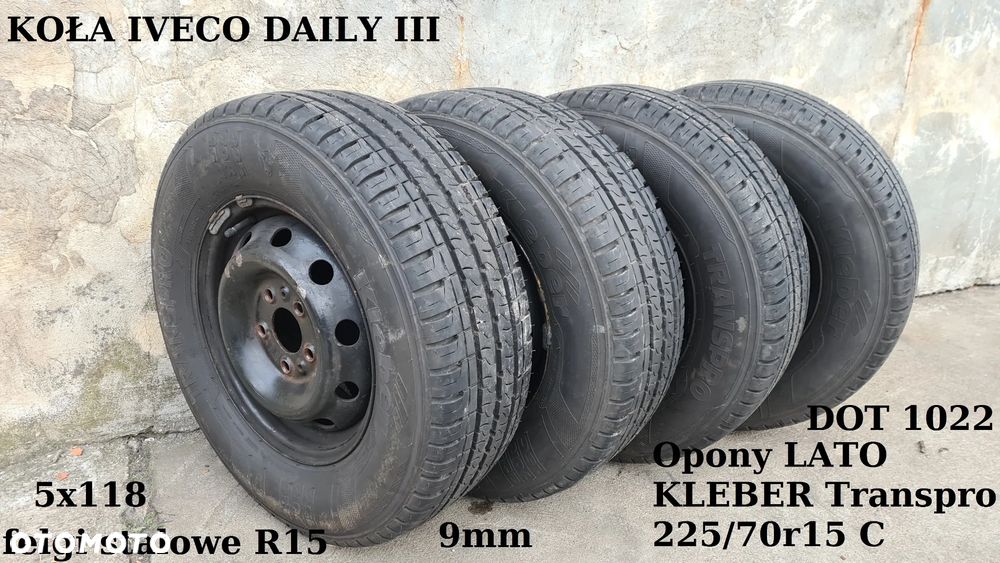 Koła Iveco Daily III felgi stalowe r15 opony Kleber transpro 225/70R15 C lato 5x118 9mm dot1022 - 1