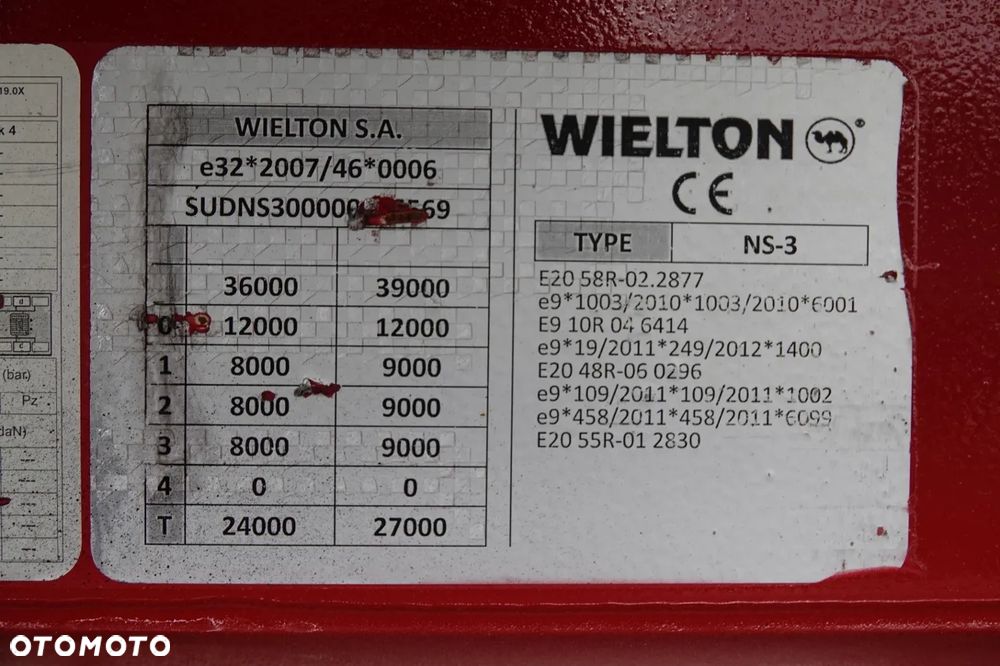 Wielton FIRANKA / STANDARD /MULDA DO STALI - 9 M / COILMULDA / OŚ PODNOSZONA / SAF / MAŁO UŻYWANA - 25