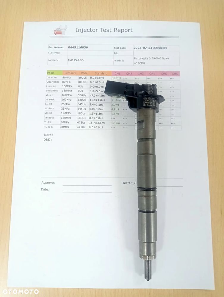 WTRYSK WTRYSKIWACZ BOSCH 0445116030 03L130277 SPRAWDZONY