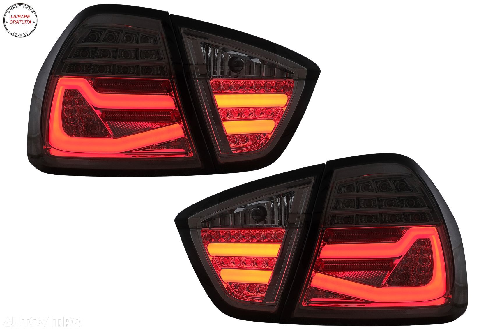 Stopuri LED BMW Seria 3 E90 Sedan (03.2005-08.2008) Fumuriu- livrare gratuita - 1