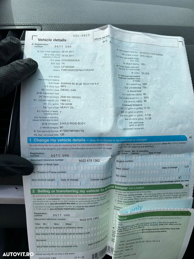 Dezmembrez Sharan 2012, cod motor CFG, motorizare 2 l 170cp Automat - 5