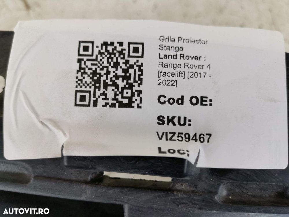 Grila Proiector Stanga Land Rover  Range Rover 4 [facelift] 2017 2018 - 8