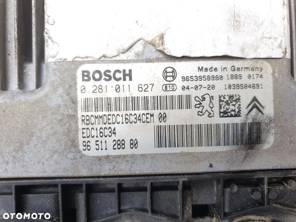 KOMPUTER STEROWNIK SILNIKA PEUGEOT 307 1.6 HDI 0281011627 9651128880 - 2