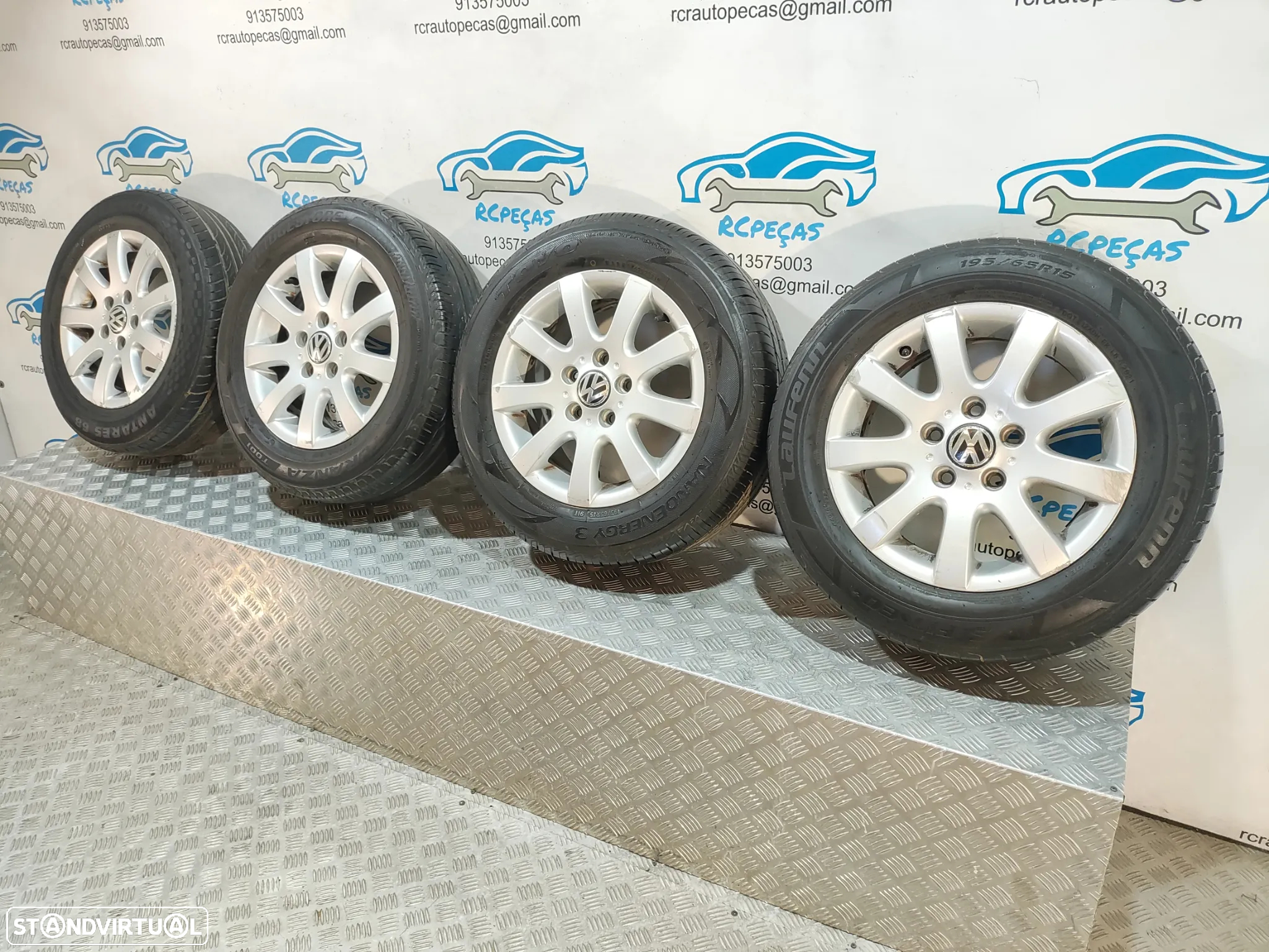 - JANTES ORIGINAIS VW VOLKSWAGEN TOURAN 2 II MK2 1T3 1K0601025AQ 15 POLEGADAS 6,5J ET40 5X112 - 10