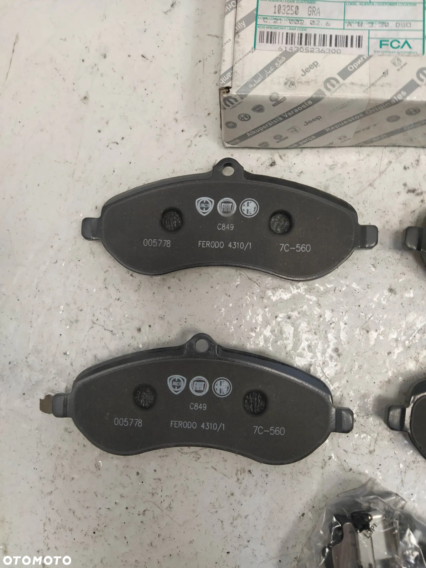 FIAT PEUGEOT TOYOTA CITROEN KLOCKI HAMULCOWE PRZÓD PRZEDNIE Z CZUJNIKIEM NOWY ORYGINAŁ - 5