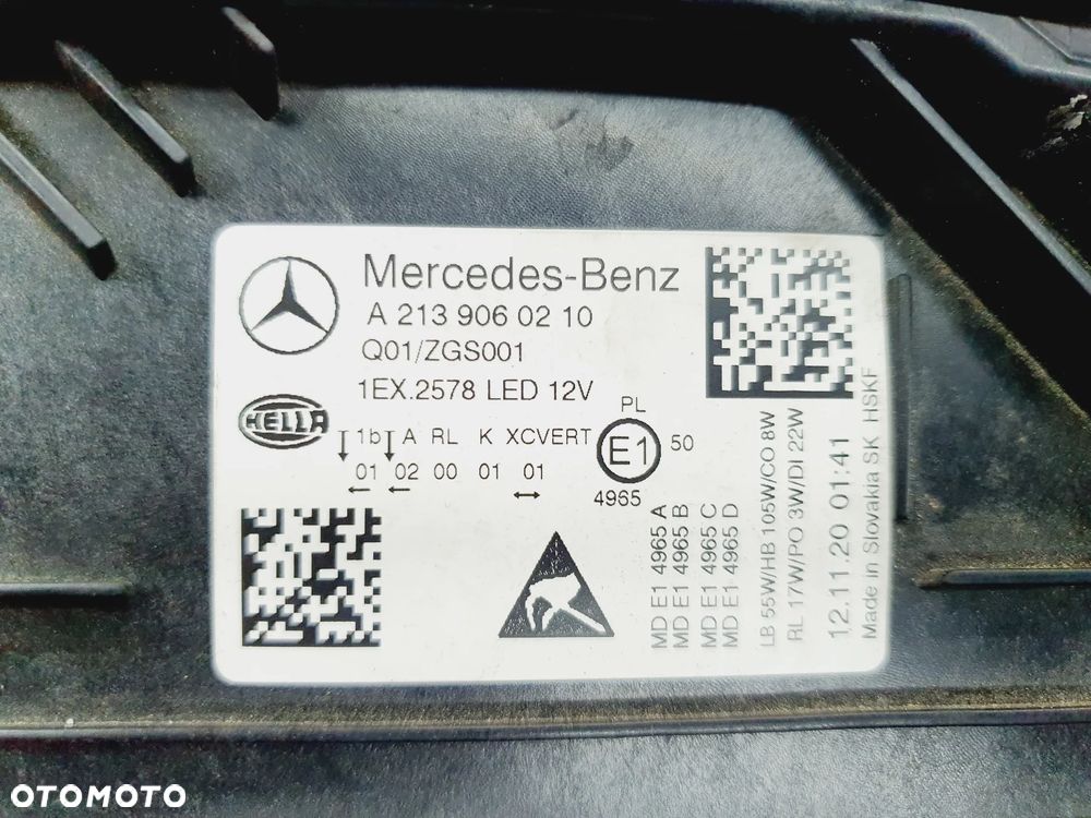 LAMPA PRAWA PRZÓD MERCEDES E KLASA W213 FULL LED LIFT MULTIBEAM A2139060210 - 9