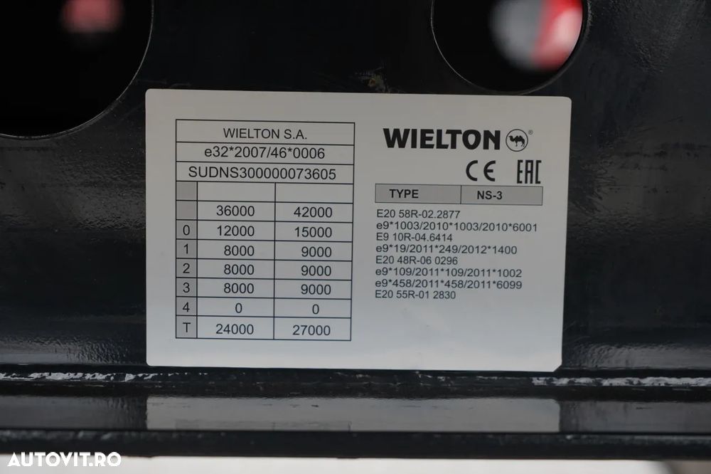 Wielton CORTINĂ / VARIOS / 2x AXE RIDICATIVE / - 28