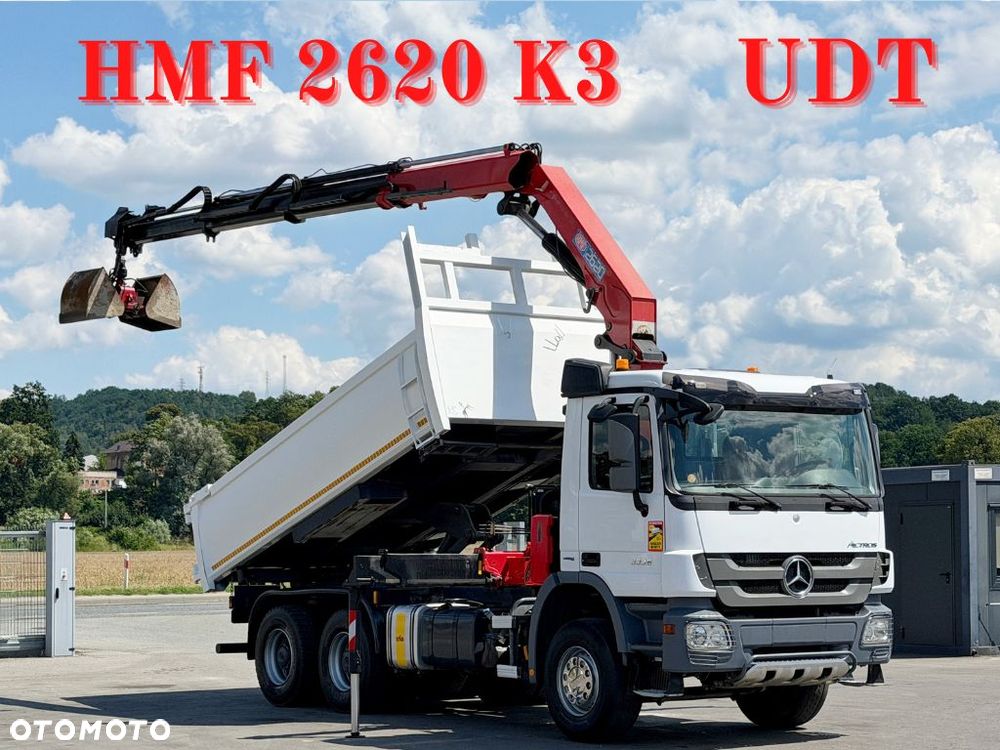Mercedes-Benz ACTROS 3336 * Wywrotka 5,10 m + HMF 2620 K3 + PILOT * 6x4*STAN BDB - 1