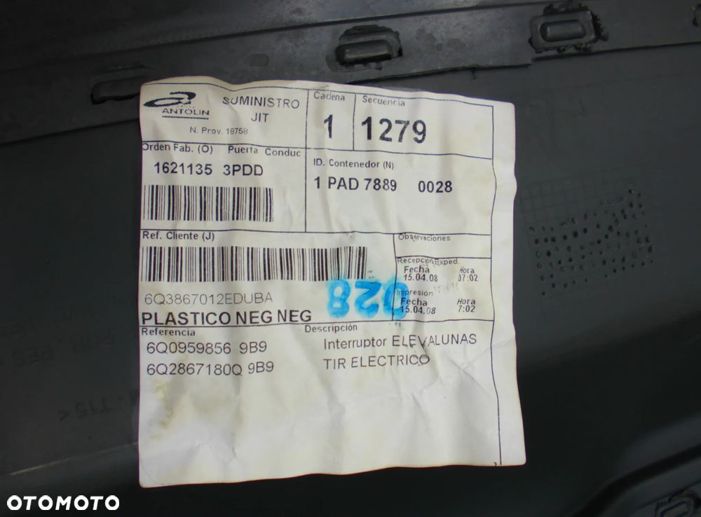 VW Polo 9N2 3D Boczek Drzwi Prawy Przód - 5