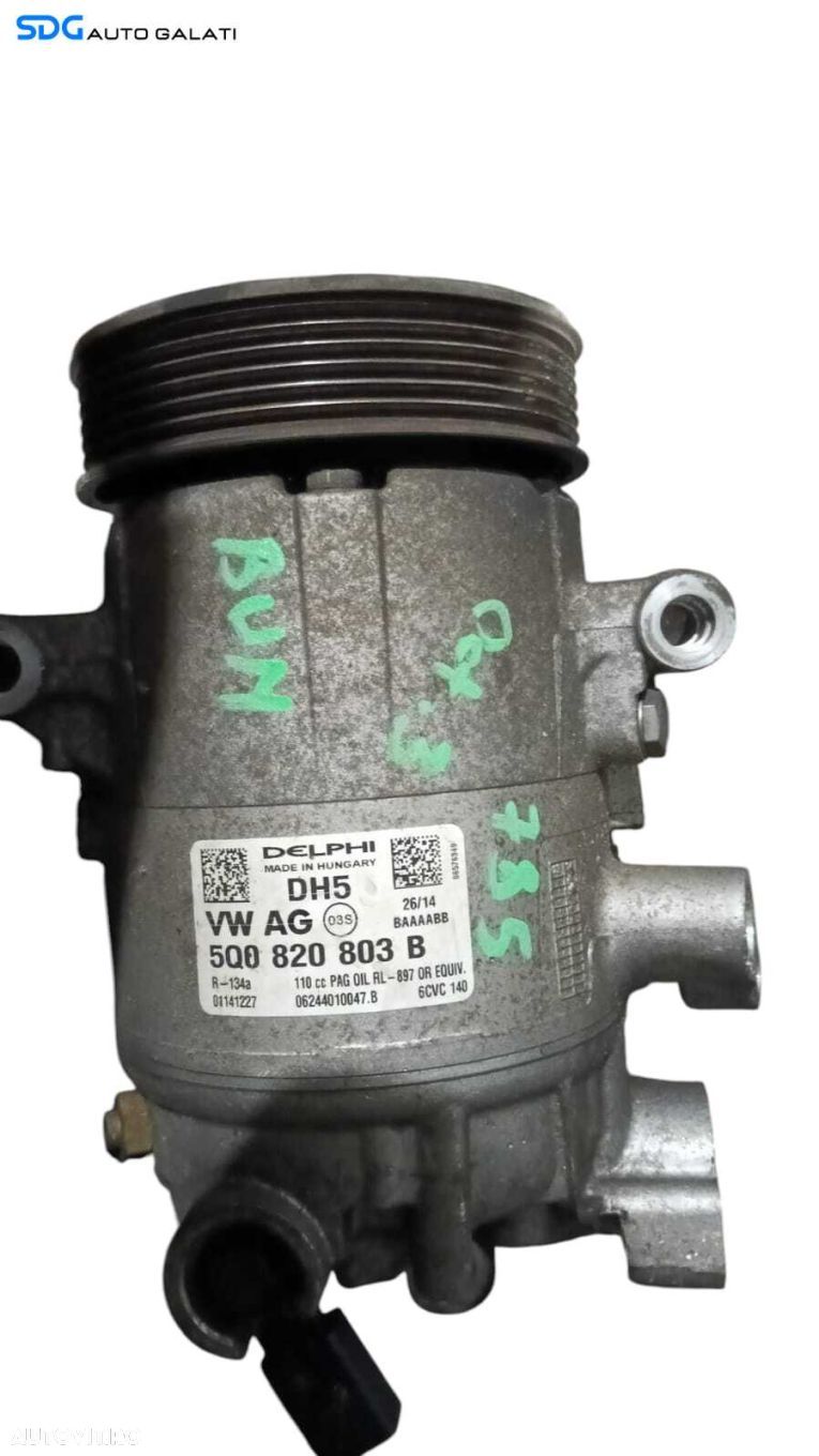 Compresor AC Aer Conditionat Clima Delphi Verificat Volkswagen Touran 5T1 1.4 TSI CZDA 2015 - Prezent Cod 5Q0820803B [M8242] - 1