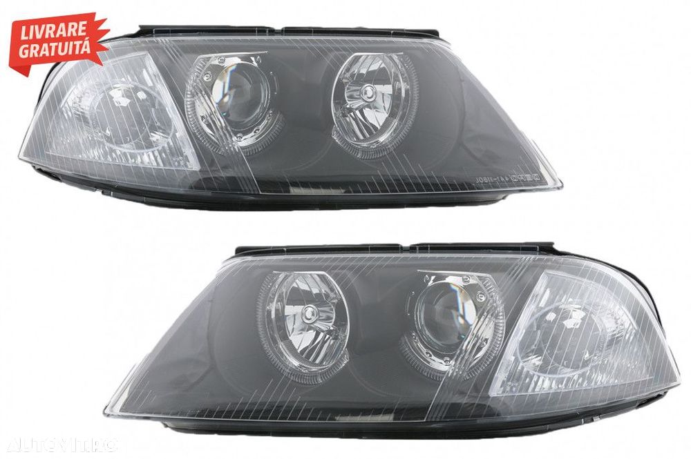 Faruri VW Passat 3BG B5 (09.2000-03.2005) Angel Eyes Negru - 1
