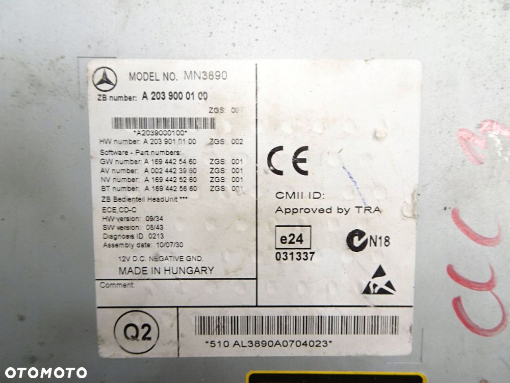 radio cd mercedes clc w203 a2039000100 - 10